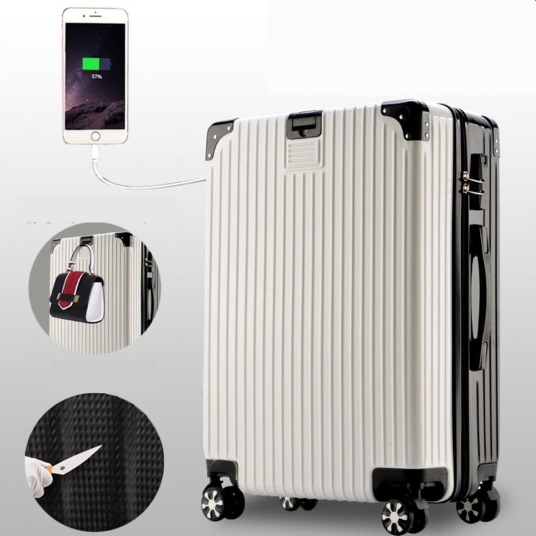 Lightweight 8 wheel  Luggage with USB Charging Port