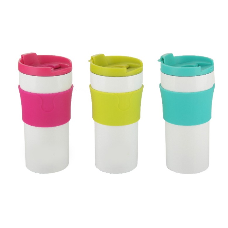 360ml White Painting Stainless Steel Coffee Tumbler With Color S