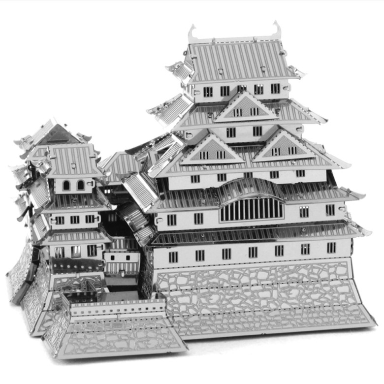 Mini DIY 3D Nanometal Model 3D Himeji-jo Castle Puzzle - Silver
