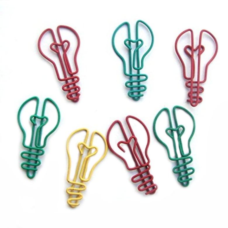 Bulb shaped paper clip