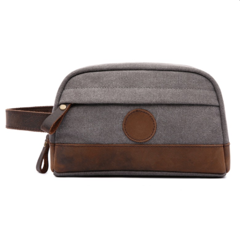 Vintage canvas horse leather toiletry bag Vintage canvas horse leather toiletry bag