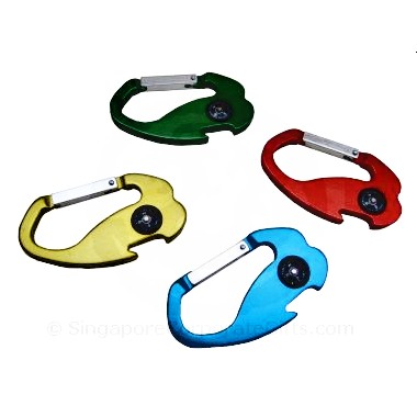Carabiner with Compass and Bottle Opener