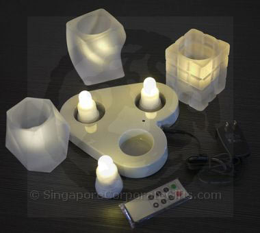 Rechargable 3 Super Bright LED Candle (Single Colour)-remote