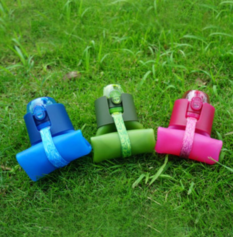 Portable silicone water bottle drink water bottle BPA Free [500m
