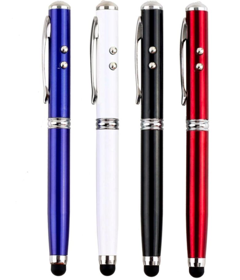4 in1 Laser Pointer LED Torch Touch Screen Stylus Ball Pen