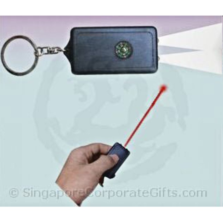 Solar Laser Pointer with LED, Compass and Keychain