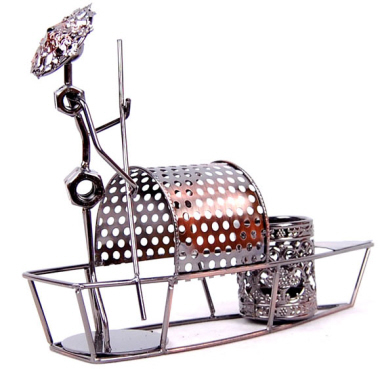 Steel Art Pen Holder (Boatman)