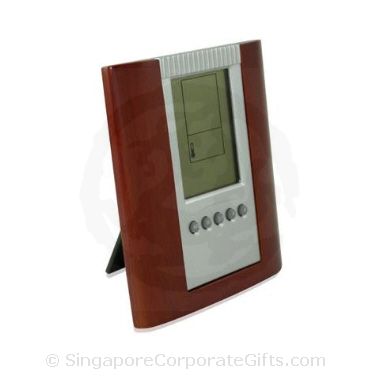 Wooden Clock with Thermometer