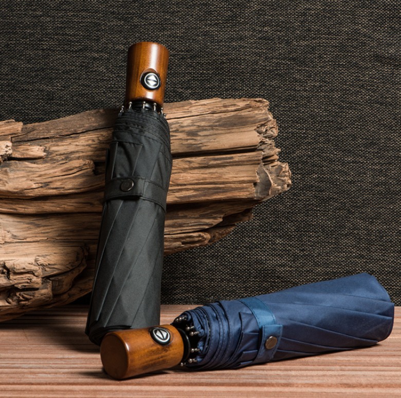 Exclusive Wooden Handle Umbrella 23 In (Auto Open, Close) Exclusive Wooden Handle Umbrella 23 In (Auto Open, Close)