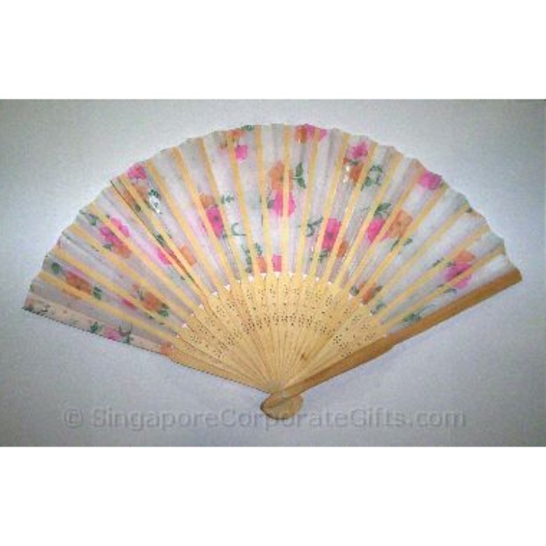 Flower Cloth Fan - Pink