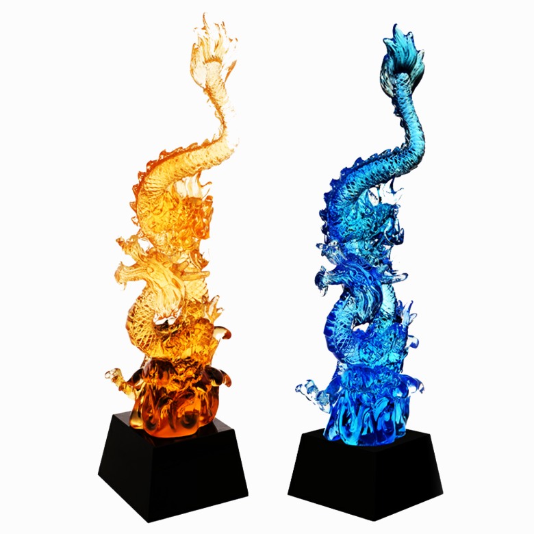 LiuLi crystal Trophy -Dragon - JB1015
