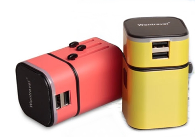Luminous LOGO Universal Travel Adapter with 2 USB