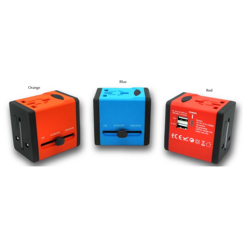 Universal Electric Plug with with 2 USB Hub