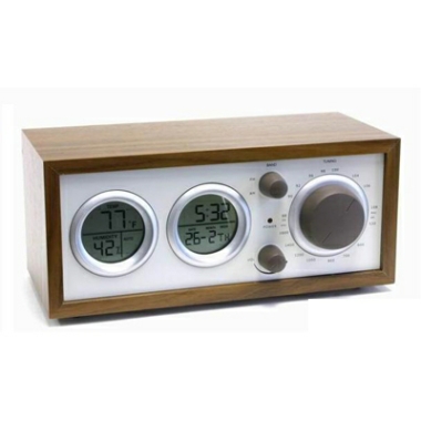 Wooden Radio with Clock R-017